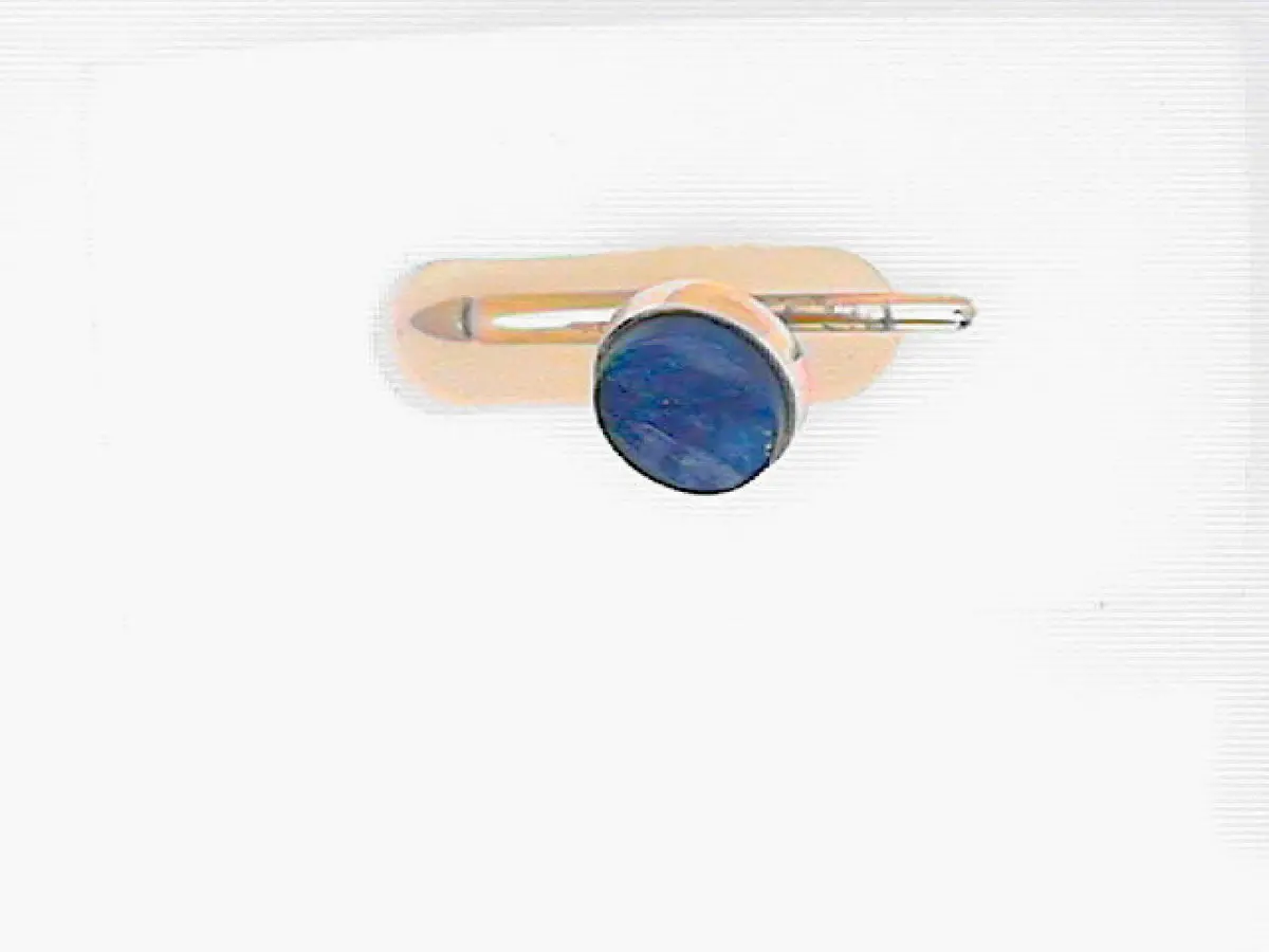 14K Yellow Gold Round Lapis Lazuli Tuxedo Stud Set 1