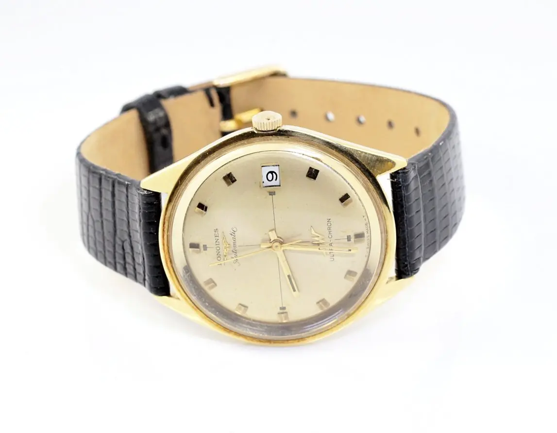 Preowned 18K Yellow Gold Longines Ultrachron Watch Circa 1960'S 1