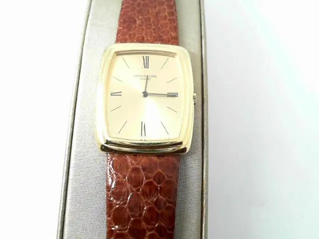 Preowned 18K Yellow Gold Patek Phillipe Strap Watch Circa 1977 1