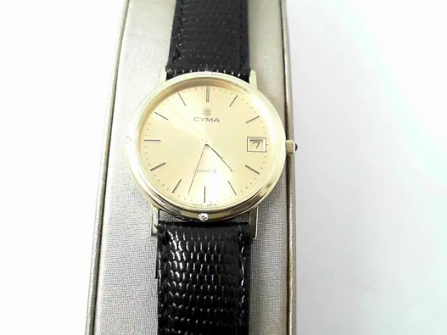 Preowned Mens 14K Cyma Quartz Watch Circa 1970'S 1