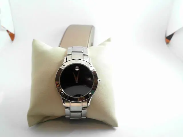Preowned Mens Movado Bracelet Watch With Black Museum Dial 1