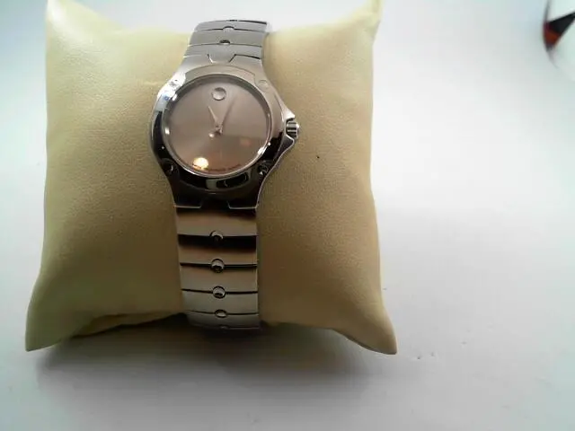 Preowned Ladies Stainless Movado Se Bracelet Watch With Silver Museum Dial 1