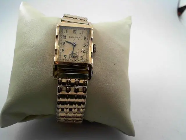 Preowned Mens Gold Filled Bulova Expansion Bracelet Watch Circa 1940'S 1
