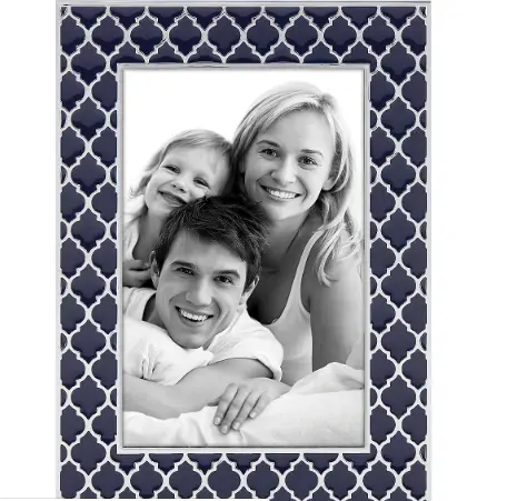 Silver Plate 4X6 Kasbah Navy Frame 1