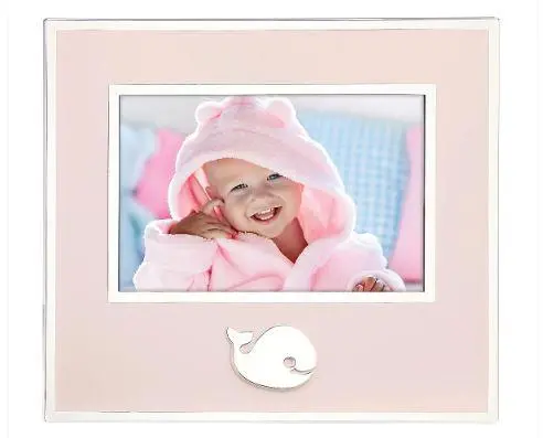 Silver Plate 4X6 Pink Whale Frame 1