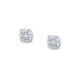 14K White Gold 4Mm Sky Blue Topaz Earrings 1
