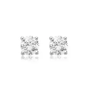 14K White Gold Cubic Zirconia  Stud Earrings 2.00Ct Total Weight 1