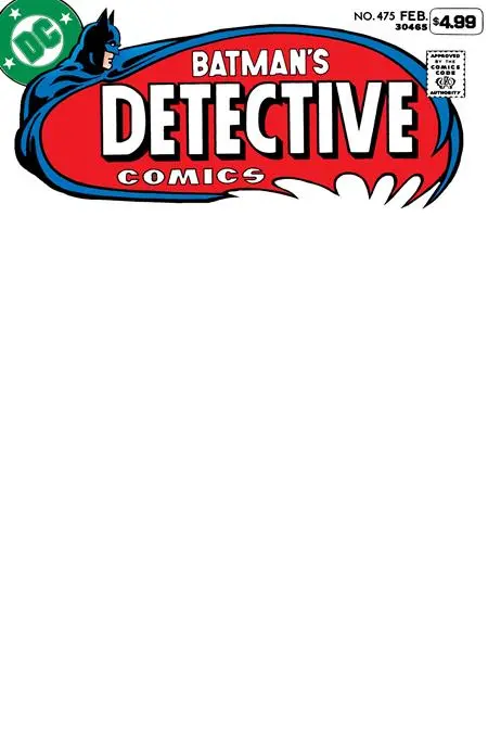 Detective Comics #475 Facsimile Edition Cvr B Blank Card Stock Var (2026 Edition) 1