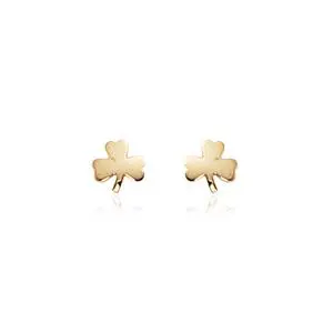 14K Yellow Gold Small Clover Earrings 1