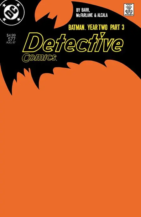 Detective Comics #577 Facsimile Edition Cvr B Blank Card Stock Var (Year Two Part 3 Of 4) 1