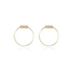 14K Yellow Gold 12Mm Endless Hoop Sleepers Earrings 1