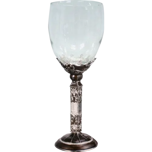 Brown Enamel Kiddish Cup With Base 1