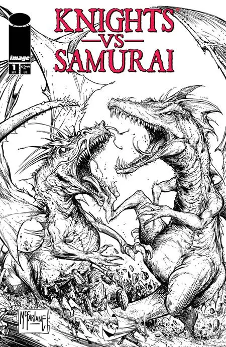 Knights Vs Samurai #1 Cvr C Todd Mcfarlane B&W Var 1