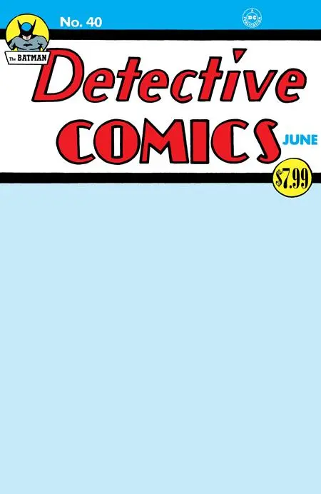 Detective Comics #40 Facsimile Edition Cvr C Blank Var 1