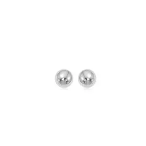 14K White Gold  4Mm Ball Earrings 1