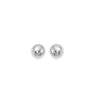 14K White Gold 5Mm Ball Earrings 1