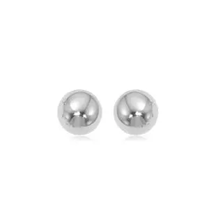 14K White Gold 6Mm Ball Earrings 1