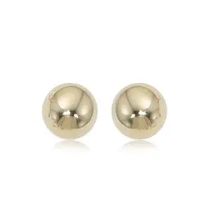14K Yellow Gold 8Mm Ball Earrings 1