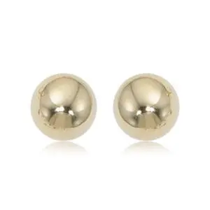 14K Yellow Gold 10Mm Ball Earrings 1