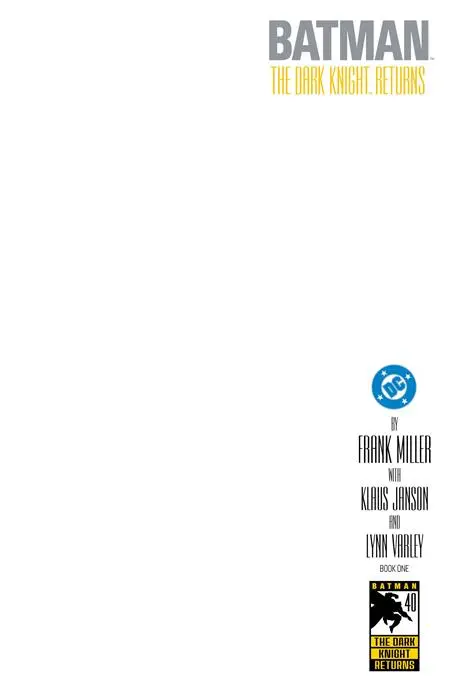 Batman The Dark Knight Returns #1 (Of 4) Facsimile Edition Cvr E Blank Card Stock Var 1