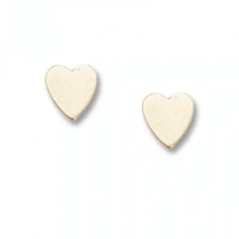 14K Yellow Gold Medium Plain Heart Earrings 1