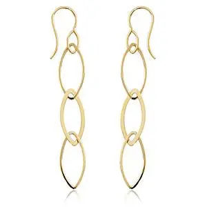14K Linked Marquise Drop Earrings 1
