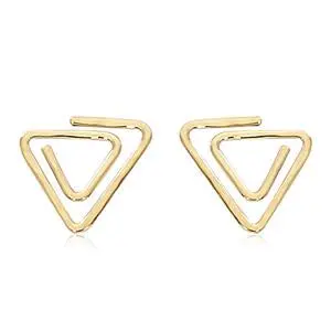 14K Yellow Gold Triangle Spiral Earrings 1