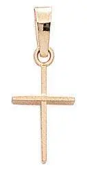 14K Yellow Gold Small Plain Cross 1