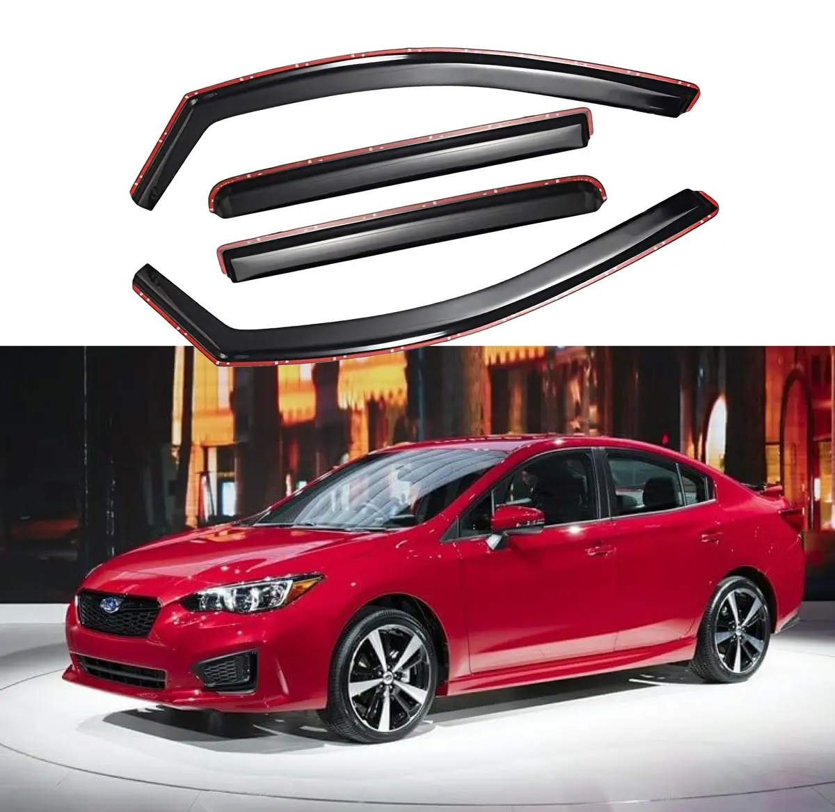 Fit 2018-2022 Subaru Impreza In-Channel Vent Window Visors Rain Sun Wind Guards Shade Deflectors 1