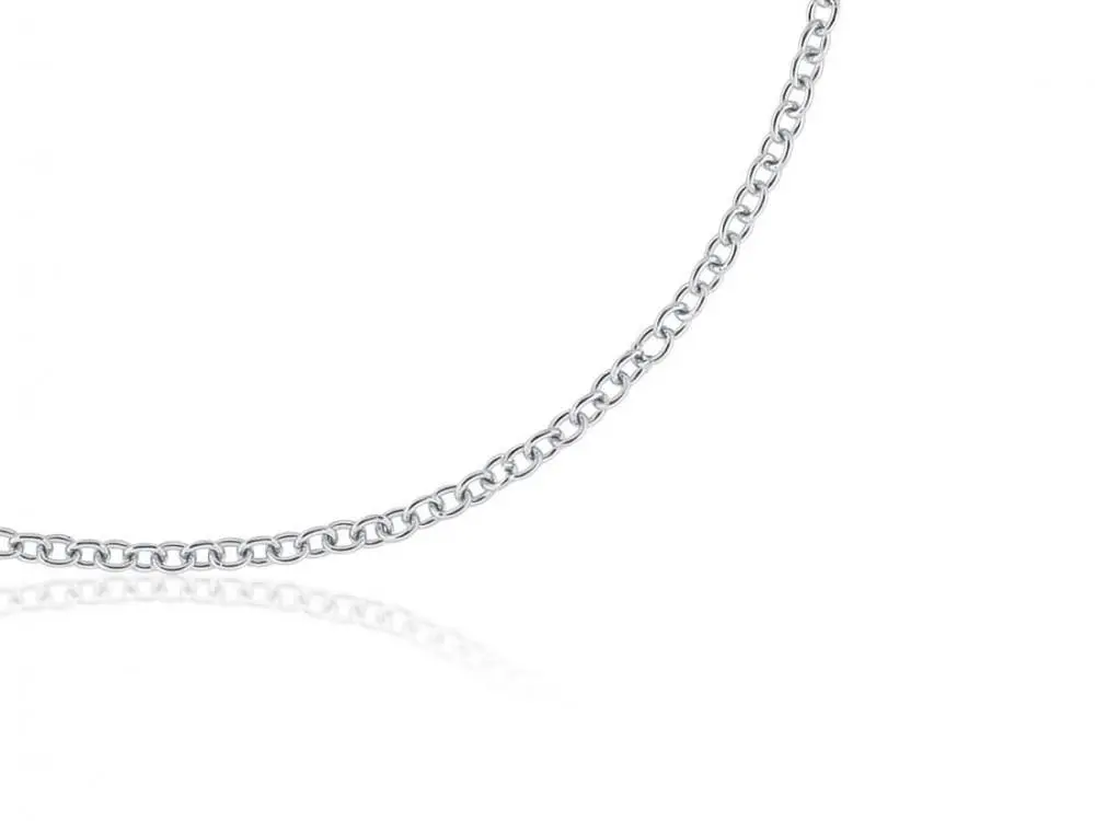 White Fine Cable Chain 1
