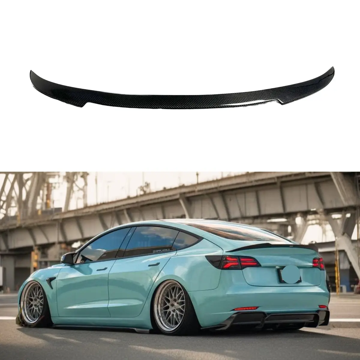 For Real Carbon Fiber Rear Trunk Wing Spoiler Fits Tesla Model 3 (2017-25) 1