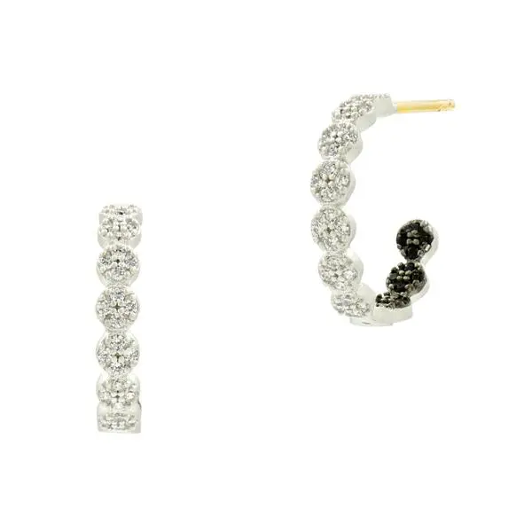 Frieda Rothman Industrial Finish Pavé Small Hoop Earrings 1