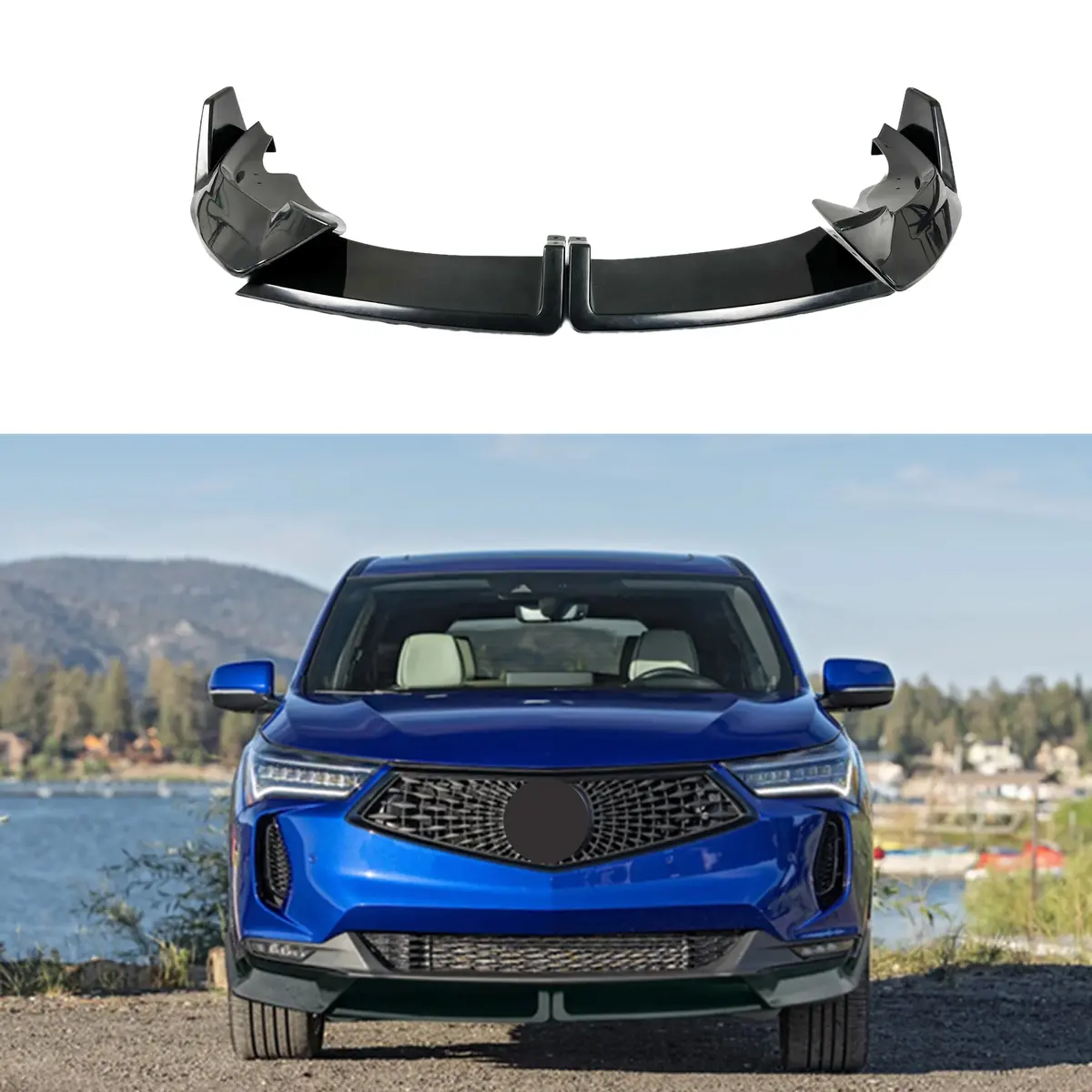 Black Front Bumper Splitters For Acura Rdx (2022-2025) 1