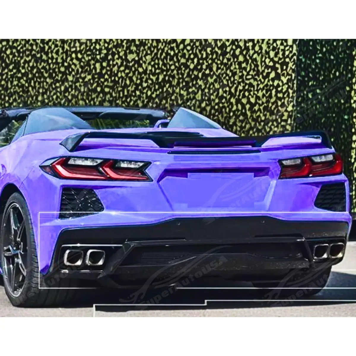 2020+ Chevrolet Corvette C8 Stingray - Shark Fin Style Rear Diffuser - Gloss Black 2