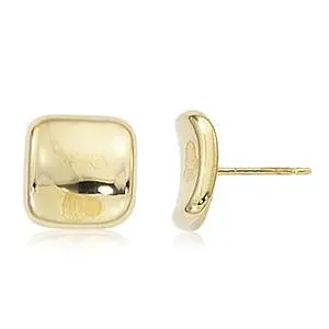 14K Yellow Gold 10Mm Inverted Square Earrings 1