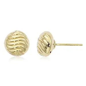 14K Yellow Gold 8Mm Shrimp Stud Earrings 1