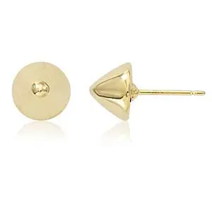 14K Yellow Gold 8Mm Cone Stud Earrings 1
