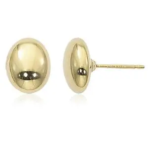 14K Yellow Gold Small Oval Stud Earrings 1