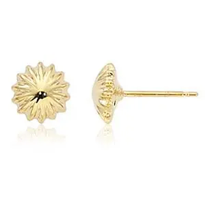 14K Yellow Gold 8Mm Scallop Earrings 1