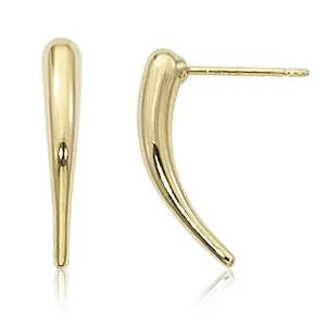 14K Yellow Gold  Teardrop Earrings 1