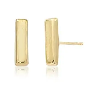 14K Yellow Gold Small Bar Post Earrings 1