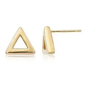 14K Yellow Gold 8Mm Open Triangle Earrings 1