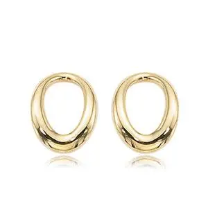 14K Yellow Gold Open Oval Earrings 1