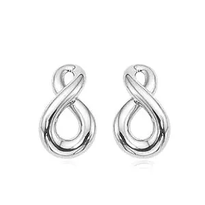 14K White Gold Small Figure 8 Earrings 1