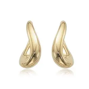 14K Yellow Gold  Small Twisted Oval Earrings 1