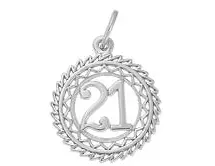 Sterling Silver #21 Charm 1