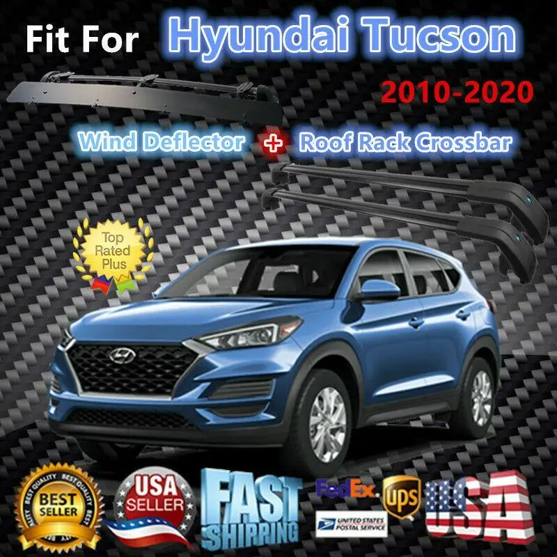 For Hyundai Tucson 2010-2020 Luggage Crossbar+Wind Deflector 1
