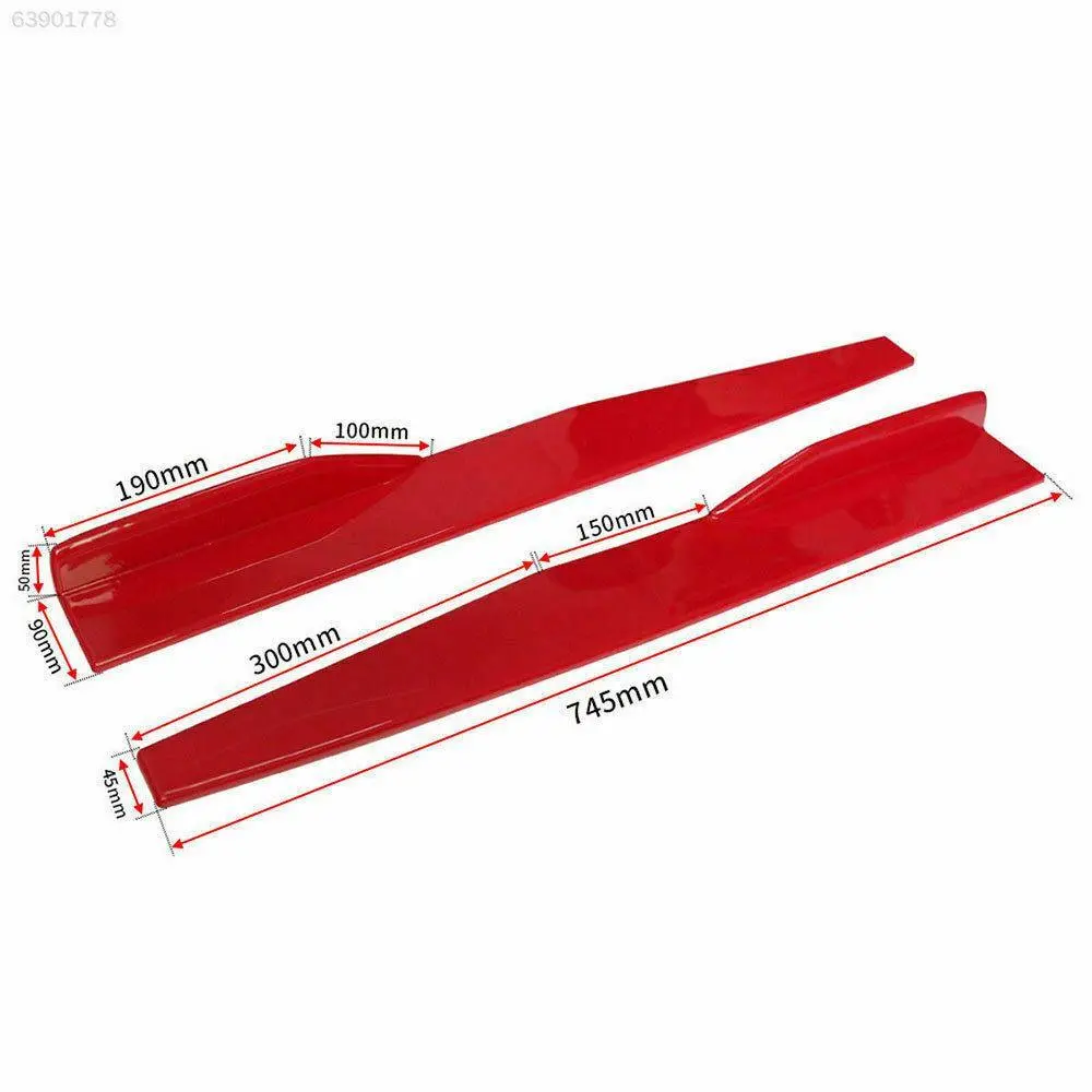 Fit 2008-2020 Mazda 6 Side Skirts Splitters Spoiler Diffuser Wings (Red) 2