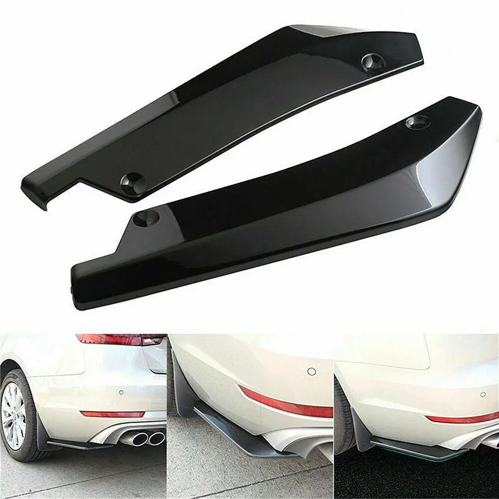 Universal Bumper Fin Canard Splitter Diffuser Spoiler Lip (Gloss Black) 1