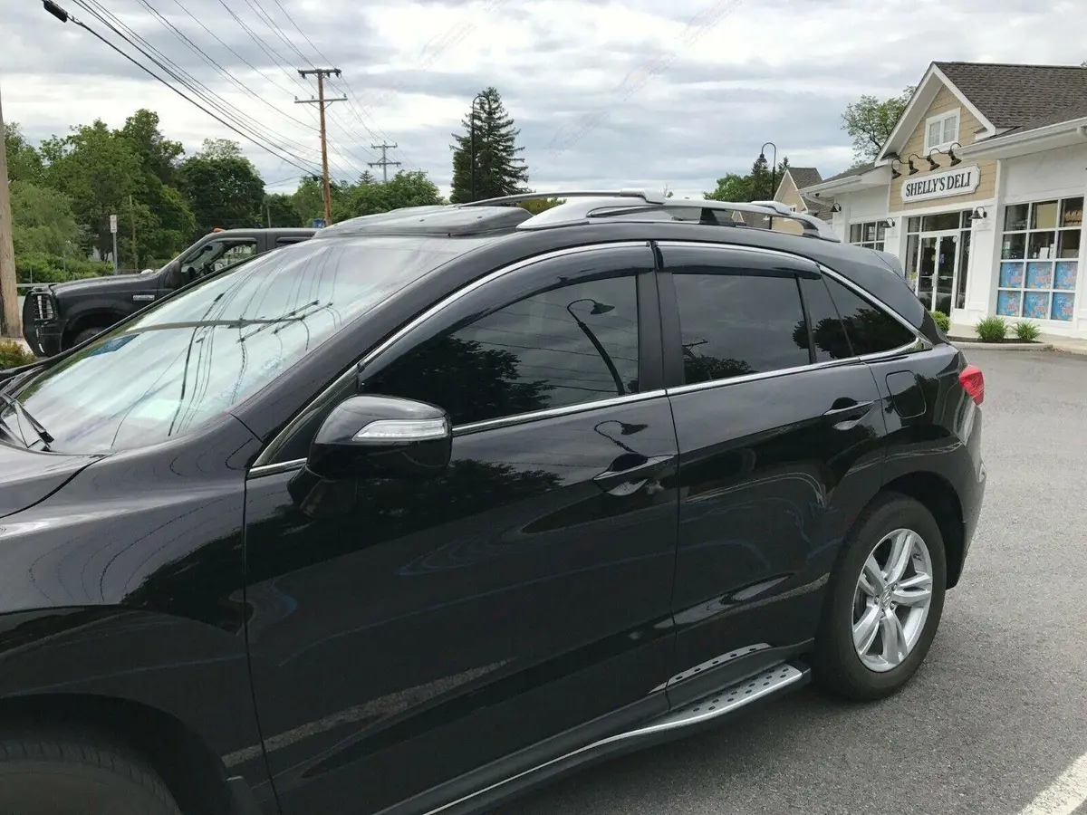 Fit 2013-2018 Acura Rdx Chrome Trim Vent Window Visors Rain Sun Wind Guards Shade Deflectors 1